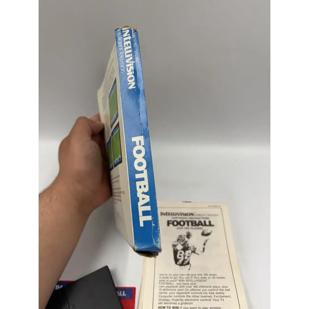 Rare! Mattel NFL Football Intellivision CIB 1979 with Overlays Playbook